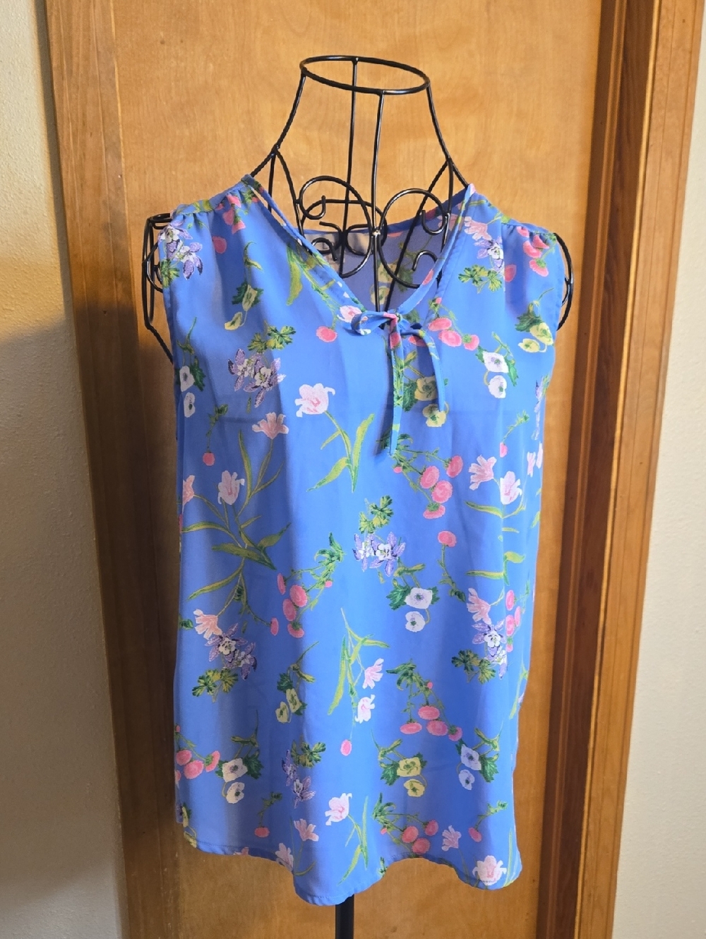 LOFT Blue Floral Blouse
